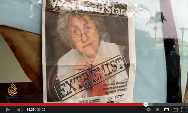 2013 01 14 Risky Business Al Jazeera CSG CBM report Australia knitting nanna called extremist