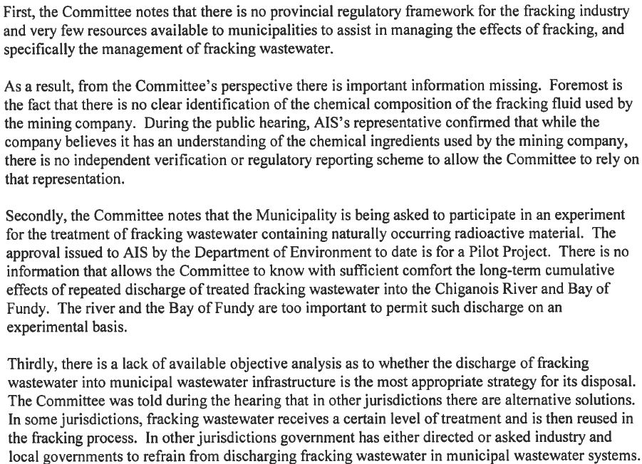 2013 05 17 Colchester Municipality Appeals Committee Sewer Use Appeals Committee Decision on Application by AIS