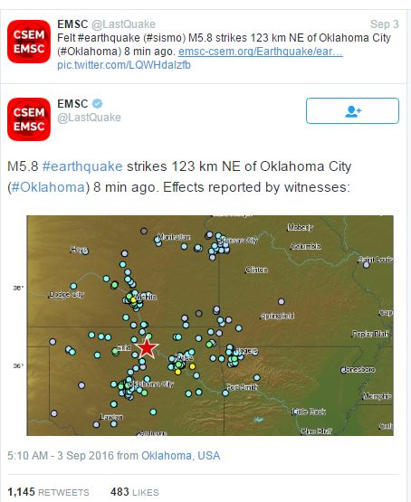 Biggest earthquake in oklahoma history